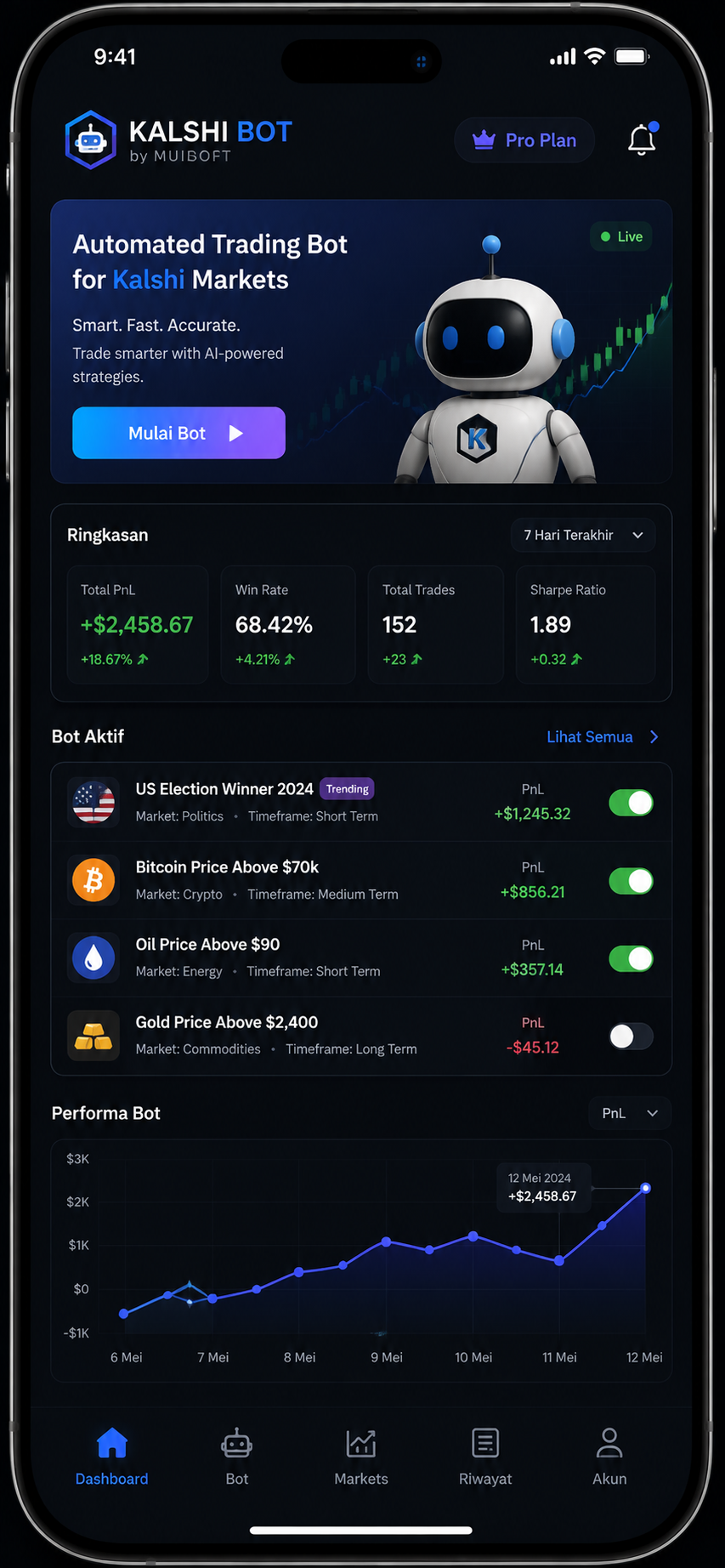 Kalshi Bot — Automated Trading Bot Screenshot